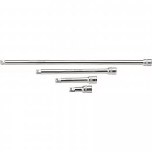 Image of Draper 4 Piece 1/2" Square Drive Satin Chrome Wobble Extension Bar Set 1/2"