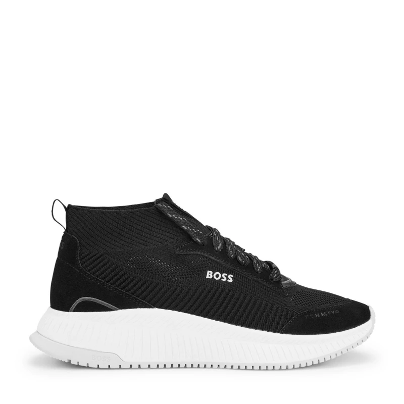Image of BOSS Fishbone Sock Trainers - Black 6