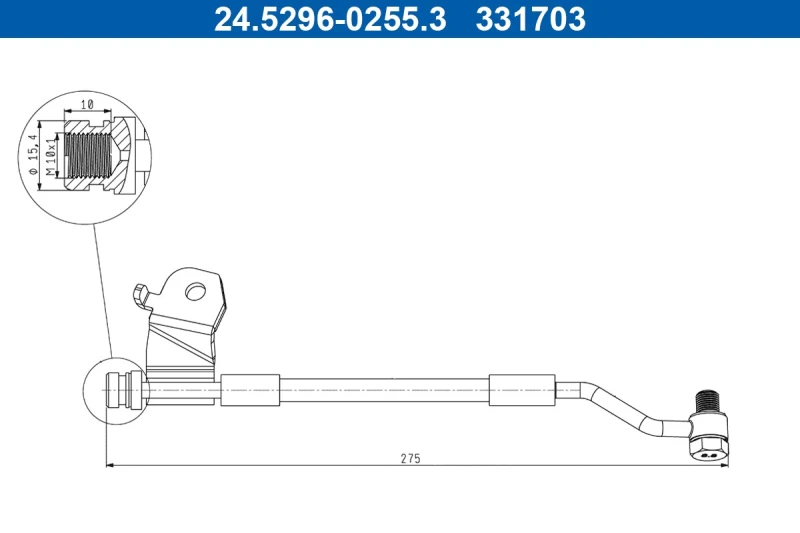 Image of Brake hose ATE 24.5296-0255.3