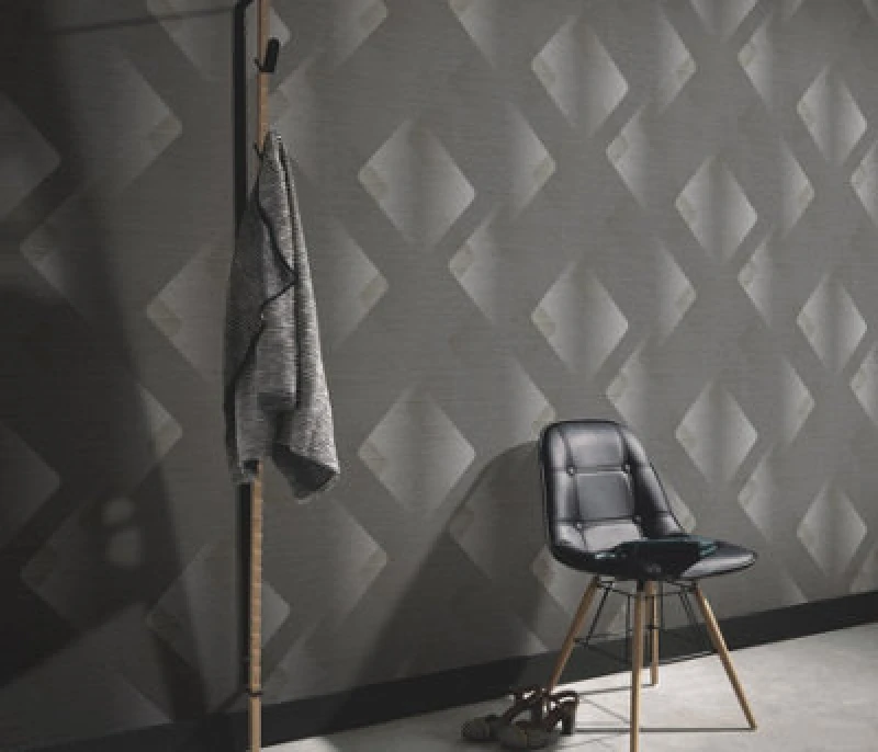 Image of Erismann Wallpaper Vertex Anthracite