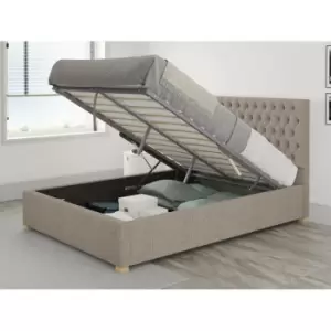 Image of Monroe Ottoman Upholstered Bed, Yorkshire Knit, Mineral - Ottoman Bed Size Single (90x190)