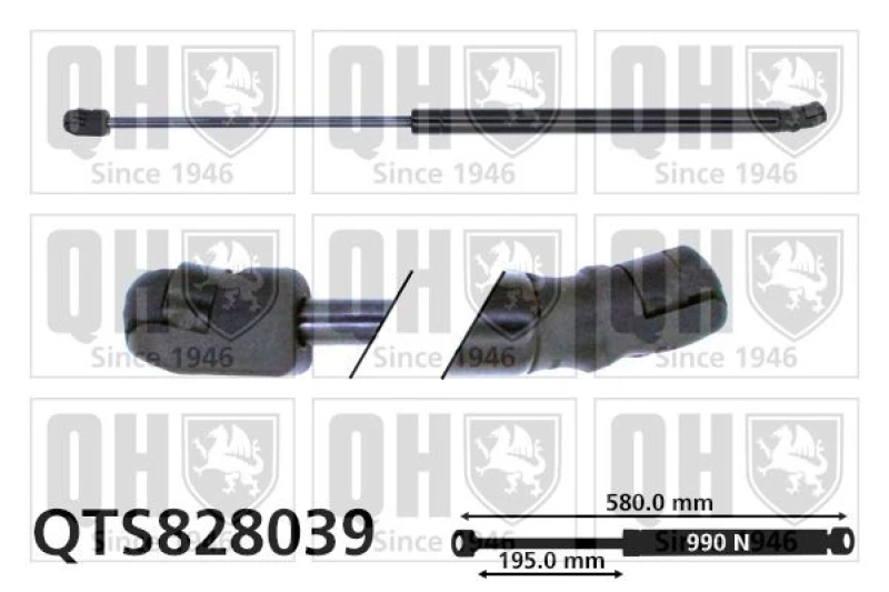 Image of QUINTON HAZELL Tailgate strut QUINTON HAZELL QTS828039