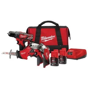 image of Milwaukee Power Tools M12 BPP4A-202C 4 Piece Kit 12V 2 x 2.0Ah Li-ion