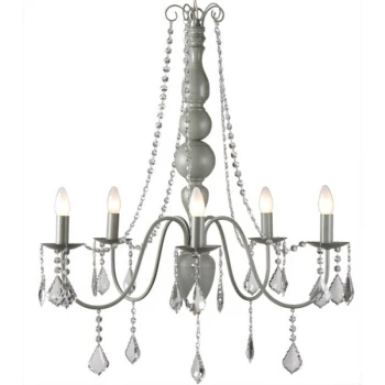 image of Linea Verdace Lighting - Linea Verdace Bardini 5 Light Multi Arm Chandeliers Gray