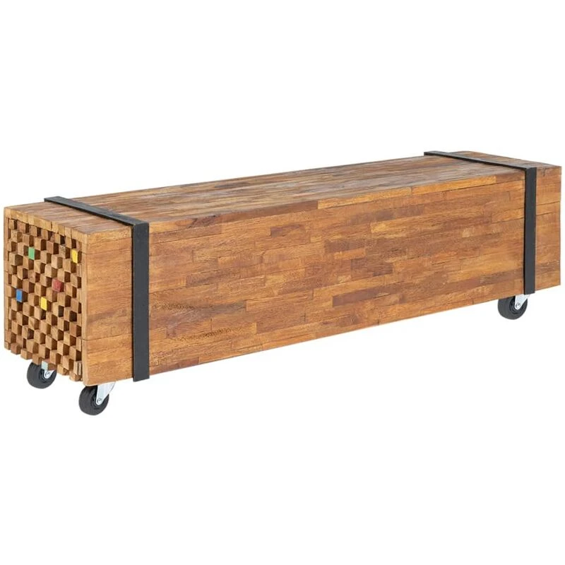 Image of VIDAXL vidaXL TV Stand 110x30x32.5cm Solid Teak Wood 8720286290606