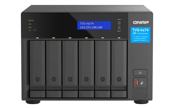 QNAP QNAP TVS-h674 NAS Tower Ethernet LAN Black i5-12400 TVS-H674-I5-16G/24TB IW