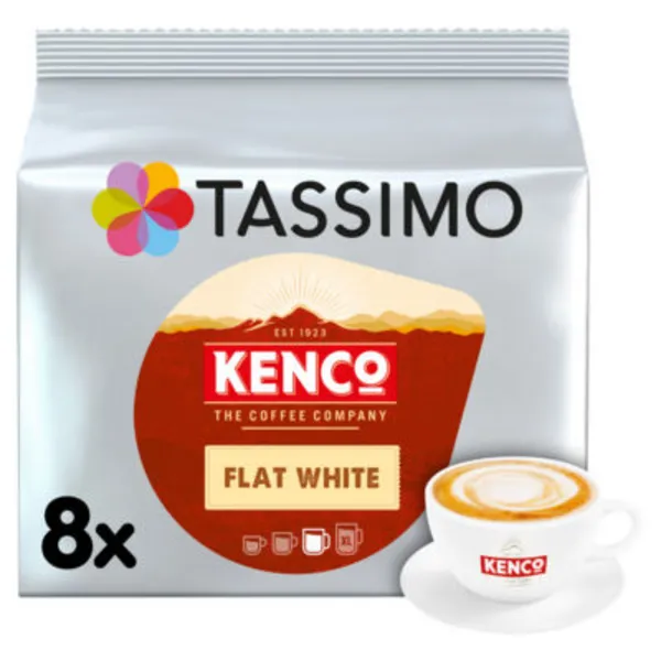 image of Tassimo Kenco Flat White Coffee 8 Pods