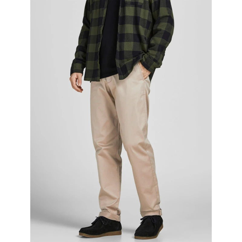 Image of Jack and Jones Pablo Straight Fit Chino Trousers - Cream Cream 30 L