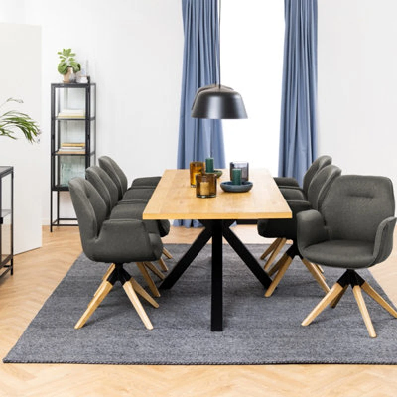 Image of Furniture To Go Heaven Dining Table In Wild Oak Veneer (L) 220Cm Seats Up To 6