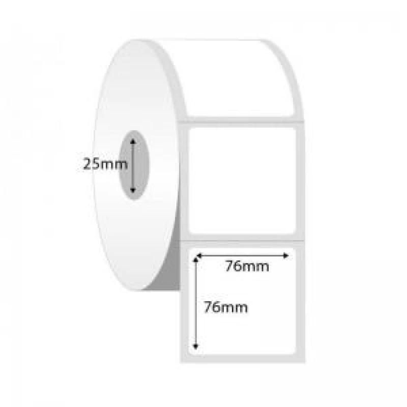 Image of Thermalrite Thermalrite Direct Thermal Labels 76x76mm 25mm core (Pack 20 Rolls of 750 Labels per Roll) - RL76.76DT-25 RL76.76DT-25