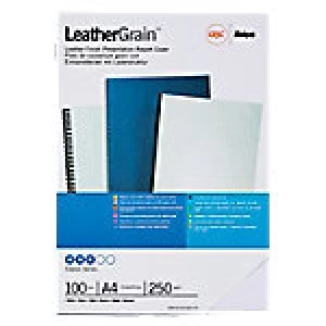 image of GBC Binding Covers A4 LeatherGrain 250 gsm White Pack of 100