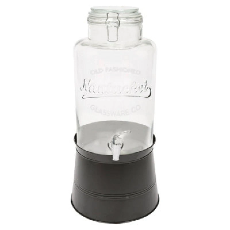 Image of Rink Drink Glass Drinks Dispenser With Tap & Black Bucket Stand - 8.7L