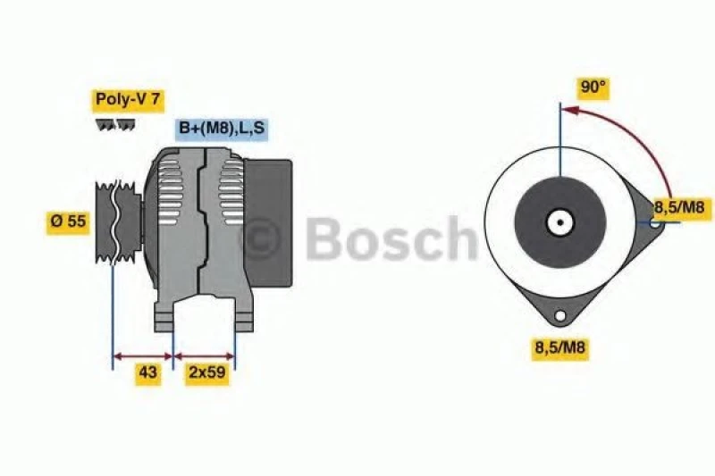 Image of Alternator Bosch 0 986 081 220