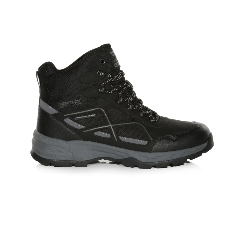 Image of Regatta Mens Vendeavour Lace Up Waterproof Walking Boots UK Size 7 (EU 41) Black/Granit RMF807-9V8-7