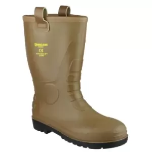 Image of Footsure 95 Tan PVC Rigger Safety Wellingtons / Mens Safety Boots (10 UK) (Tan)