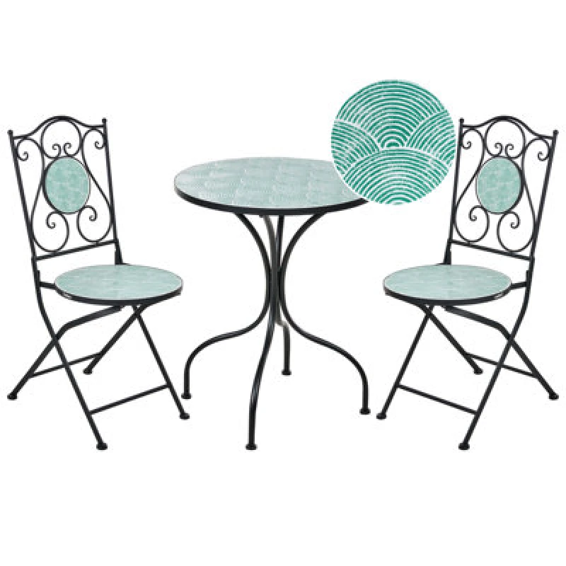 Image of Beliani Bistro Set Folding Anapo Metal Black