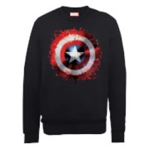 Image of Marvel Avengers Assemble Captain America Art Shield Sweatshirt - Black - S