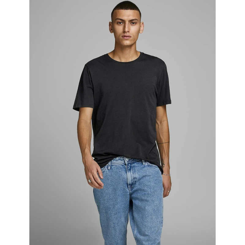 Image of jack & jones Organic Cotton T-Shirt with Crew Neck Black Organic Cotton L
