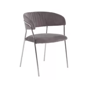 Image of Tamzin Chrome Finish Dining Chair Black
