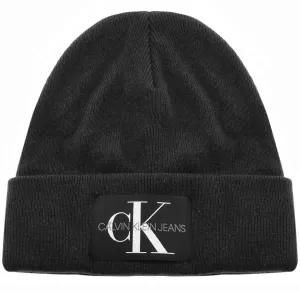 image of Calvin Klein Jeans Knitted Logo Beanie Hat - Black Beauty