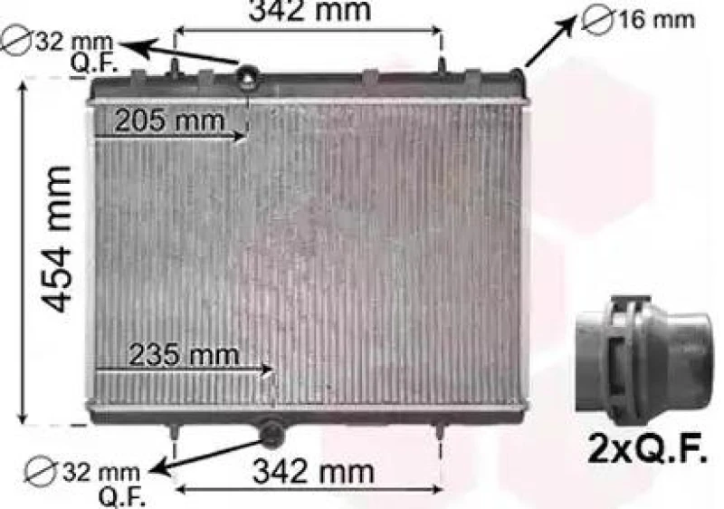 Image of VAN WEZEL 09012706 Engine radiator *** IR PLUS *** Aluminium, Brazed cooling fins, with accessories Radiator,engine cooling (470)