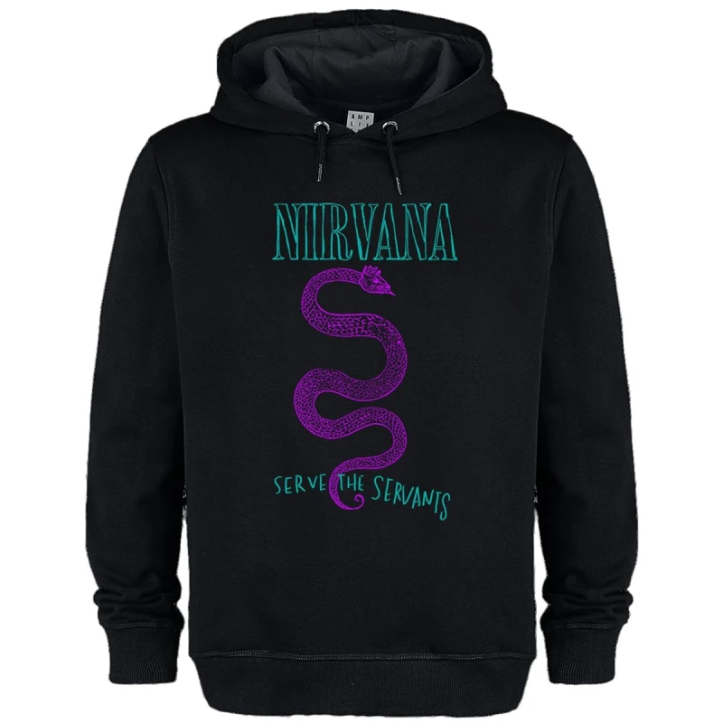 Image of Amplified Amplified Men Serve The Serpents Nirvana Hoodie in Black Size: X-Small Black XS Male 5063574718028
