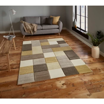 Image of Brooklyn 646 Beige Yellow 120cm x 170cm Rectangle - Yellow and Beige