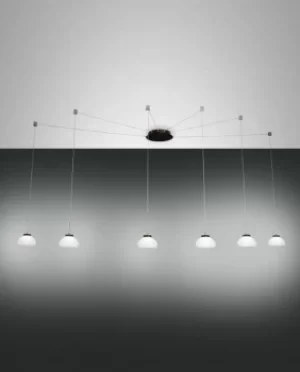 Image of Arabella LED Cluster Pendant Ceiling Light White Glass
