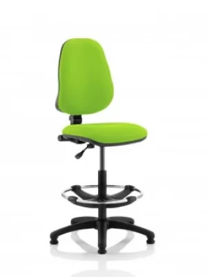 Image of Eclipse I Lever Task Operator Chair Lime Fully Bespoke Colour With Hi Rise Draughtsman Kit