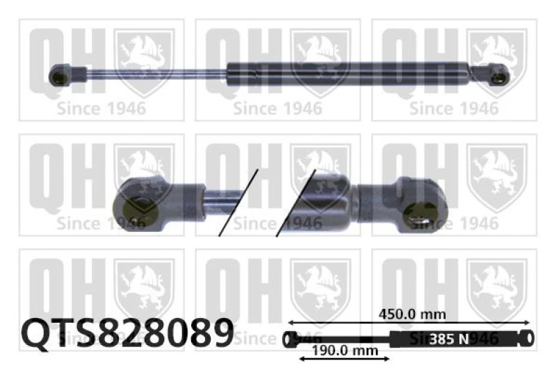 Image of QUINTON HAZELL Tailgate strut QUINTON HAZELL QTS828089
