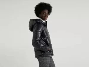 Image of Benetton, "eco-recycle" Padded Jacket, taglia 40, Black, Women