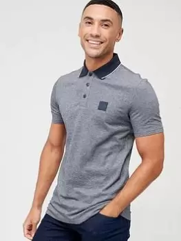 Image of BOSS BOSS Oxford Polo Shirt - Dark Blue, Dark Blue, Size L, Men