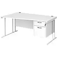 image of Dams International Wave Desk MC16WLP2WHWH 1,600 x 725 x 800 - 990 mm