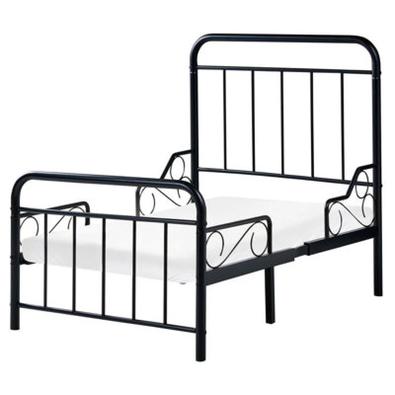 Image of Beliani Extendable Kids Bed Metal Anais 90 X 200 Cm (Eu Single) Black