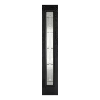 Image of LPD Victorian Fully Finished Black Composite Obscure Glazed External Sidelight - 2032mm x 356mm (80 inch x 14 inch) LPD Doors GRPBLASLELE