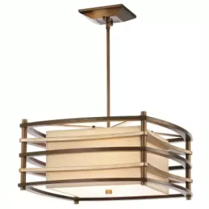Image of 2 Bulb Ceiling Pendant Light Fitting Cambridge Bronze LED E27 100W Bulb