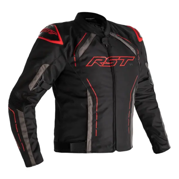 image of RST S-1 Ce Mens Textile Jacket Black Red Grey 42