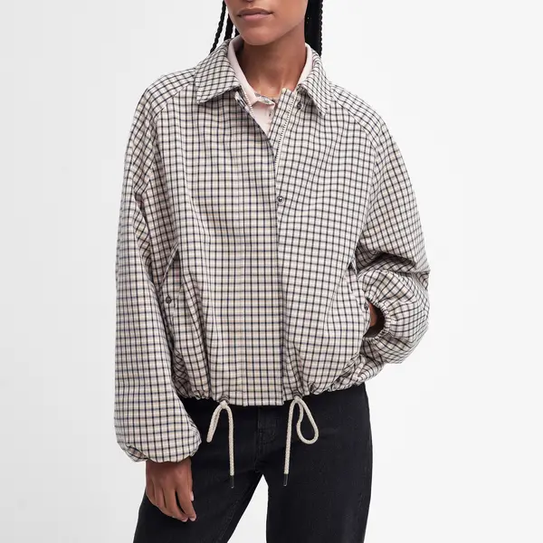 Image of Barbour Charlene Showerproof Checked Woven Jacket - UK 14