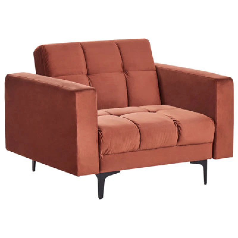Image of Beliani Armchair Alnes Velvet Light Red