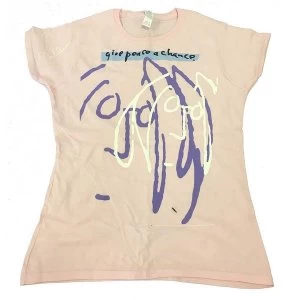 Image of John Lennon - Give Peace A Chance Womens Large T-Shirt - Pink