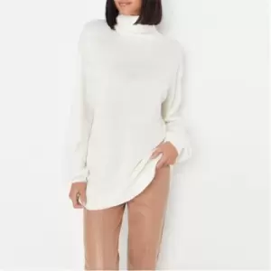 image of Missguided Recycled Tall Roll Neck Jumper Dress - White