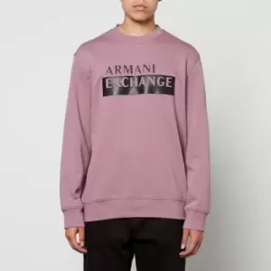 Image of Armani Exchange Mens Tape Logo Sweatshirt - Grape Shake - L