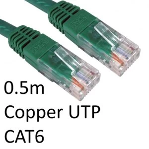 image of RJ45 (M) to RJ45 (M) CAT6 0.5m Green OEM Moulded Boot Copper UTP Network Cable