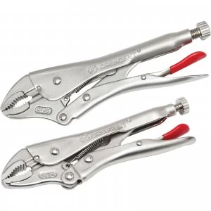 image of Crescent 2 Piece Curved Jaw Locking Pliers With Wire Cutter Set