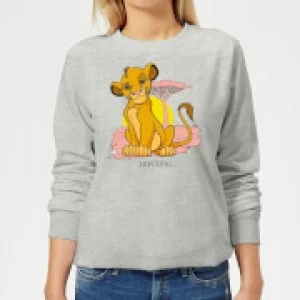 Disney Lion King Simba Pastel Womens Sweatshirt - Grey - XXL