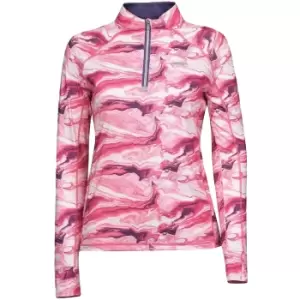 Image of Weatherbeeta Womens/Ladies Ruby Marble Long-Sleeved Top (XL) (Pink)