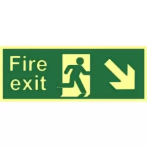 Image of Fire Exit (Man Arrow Up/Right) - Photolum (400 X 150MM)
