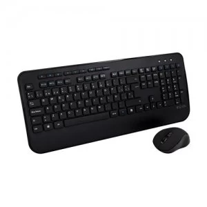 image of V7 CKW300ES Full Size/Palm Rest Spanish QWERTY - Black Professional Wireless Keyboard and Mouse Combo ES