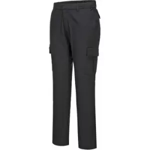 image of Black Sz 30 Short Stretch Slim Combat Work Trouser - Black - Portwest