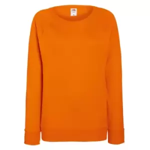 Image of Fruit OF The Loom Ladies Fitted Lightweight Raglan Sweatshirt (240 GSM) (S) (Orange)